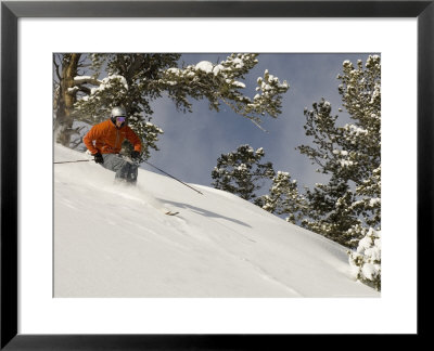 Man Skiing In Powder At Solitude Mountain Resort, Utah, Usa by Mike Tittel Pricing Limited Edition Print image