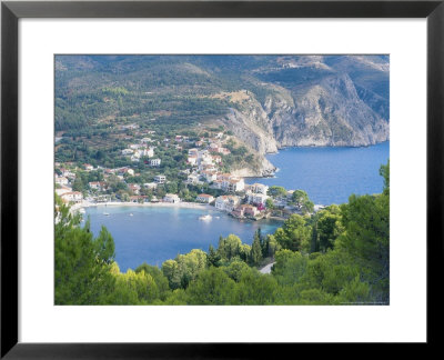 Kefalonia, View From Peninsula Hill Below Venetian Castle Back Over The Village Of Assos by Ian West Pricing Limited Edition Print image