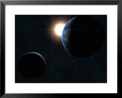 Earth, Moon And The Sun by Stocktrek Images Pricing Limited Edition Print image