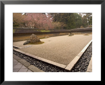 Ryoanji Temple, Dry Stone Garden And Blossom, Kyoto City, Honshu Island, Japan by Christian Kober Pricing Limited Edition Print image