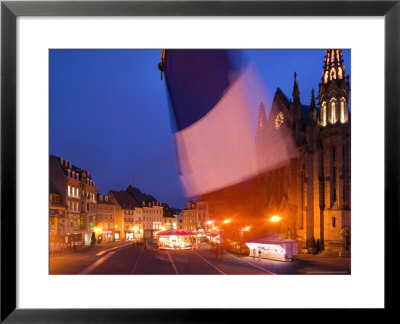 View Of Place De La Reunion And Temple St. Etienne Church, Mulhouse, Haut Rhin, Alsace, France by Walter Bibikow Pricing Limited Edition Print image