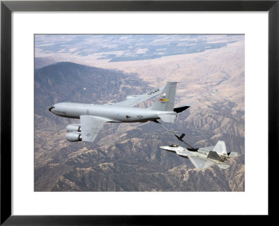 F-22 Raptor Receives Fuel From A Kc-135 Stratotanker by Stocktrek Images Pricing Limited Edition Print image