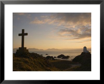 Stone Cross And Old Lighthouse, Llanddwyn Island National Nature Reserve, Anglesey, North Wales by Pearl Bucknall Pricing Limited Edition Print image