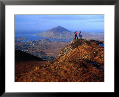 People On Slopes Of Diamond Hill In Connemara National Park, Connemara, Ireland by Gareth Mccormack Pricing Limited Edition Print image