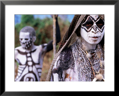 Sing Sing Group Members With Skeleton-Like Body Paint At Mt. Hagen Cultural Show, Papua New Guinea by John Banagan Pricing Limited Edition Print image