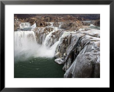 Shoshone Falls In Winter, Frozen Mist Forms Icy Surfaces On Rock, Shoshone Falls, Twin Falls, Idaho by Darlyne A. Murawski Pricing Limited Edition Print image