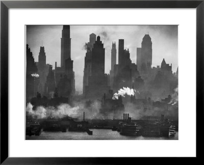 New York Harbor With Its Majestic Silhouette Of Skyscrapers Looking Straight Down Bustling 42Nd St. by Andreas Feininger Pricing Limited Edition Print image