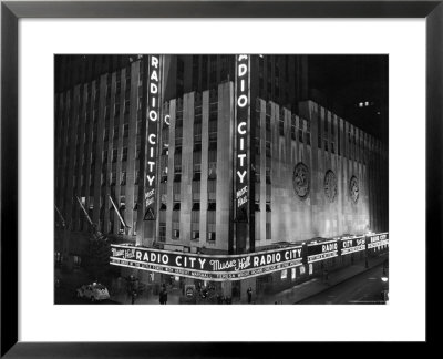 Nighttime Exterior Of Radio City Music Hall by Bernard Hoffman Pricing Limited Edition Print image