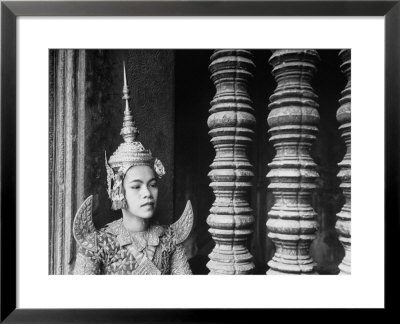 Religious Dancer At Temple Of Angkor Wat, Wearing Richly Embroidered And Ornamented Costumes by Eliot Elisofon Pricing Limited Edition Print image