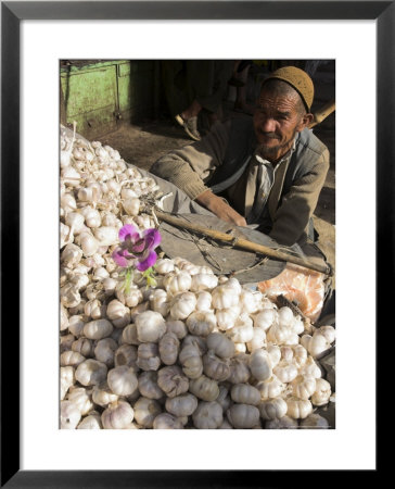 Man Selling Garlic, Bazaar, Central Kabul, Afghanistan by Jane Sweeney Pricing Limited Edition Print image