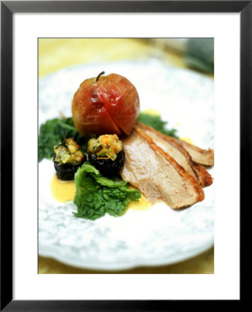 Roast Goose With Stuffed Prunes, Savoy, Baked Apples by David Loftus Pricing Limited Edition Print image