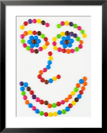 Coloured Chocolate Beans Forming A Smiling Face by Greg Elms Pricing Limited Edition Print image