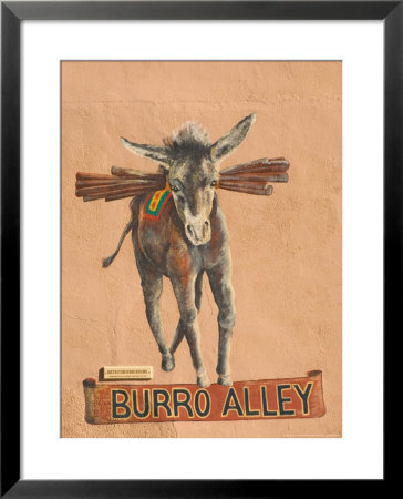 Burro Mural On Burro Alley, Downtown Santa Fe, New Mexico, Usa by Walter Bibikow Pricing Limited Edition Print image
