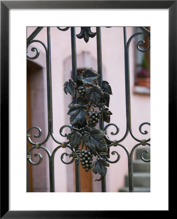 Vineyard Gate Detail, Eguisheim, Haut Rhin, Alsace, France by Walter Bibikow Pricing Limited Edition Print image