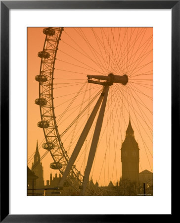 London Eye And Big Ben, South Bank, London, England by Alan Copson Pricing Limited Edition Print image