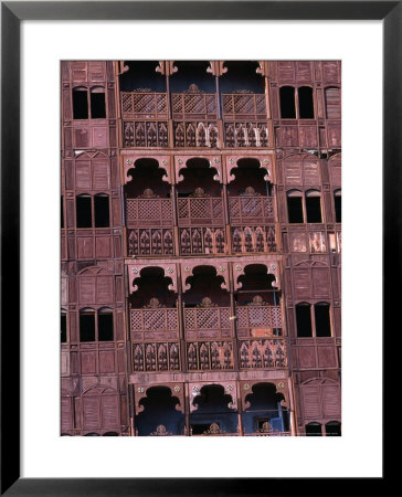 Traditional Balconies And Decorative Facade In Old Town, Jiddah, Saudi Arabia by Chris Mellor Pricing Limited Edition Print image