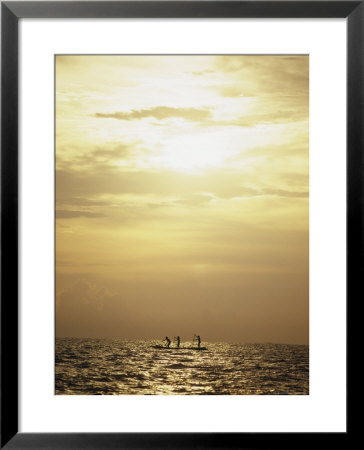 Fishermen At Dawn On Chilka Lake In Orissa, India by James P. Blair Pricing Limited Edition Print image