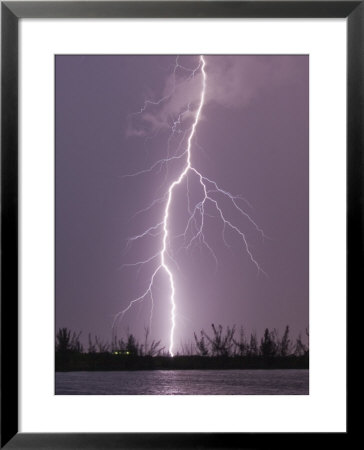 Cloud-To-Ground Lightning Strike During Intense Summer Thunderstorm, Homestead, Florida by Mike Theiss Pricing Limited Edition Print image