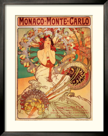 Monaco . Monte-Carlo, 1897 by Alphonse Mucha Pricing Limited Edition Print image