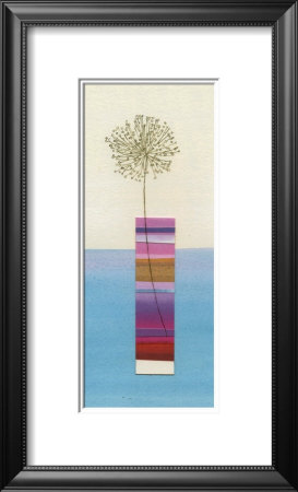 Stripy Vase And Dandelion by Nicola Gregory Pricing Limited Edition Print image