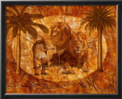 Jungle Lions by Jonnie Chardonn Pricing Limited Edition Print image