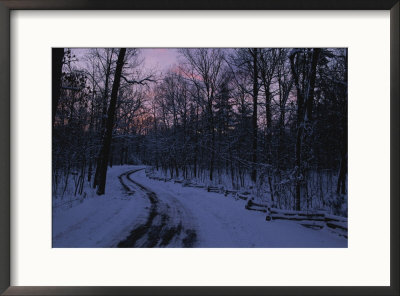 Dawn View Of A Snow-Covered Road by George F. Mobley Pricing Limited Edition Print image