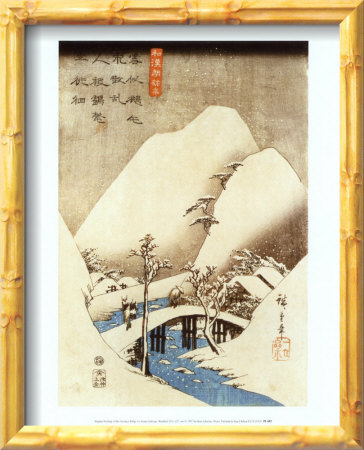 Man Crossing A Bridge by Ando Hiroshige Pricing Limited Edition Print image