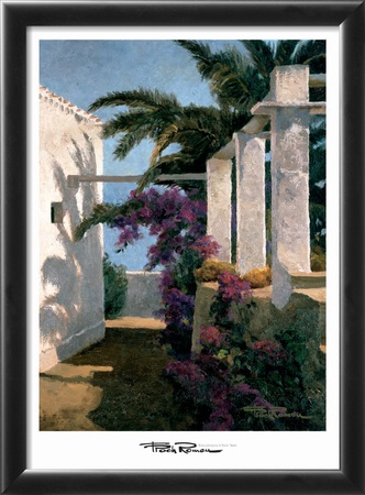 Bougainvillea & Palm Trees by Poch Romeu Pricing Limited Edition Print image