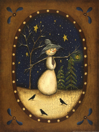 Snowman Lantern by Kim Lewis Pricing Limited Edition Print image