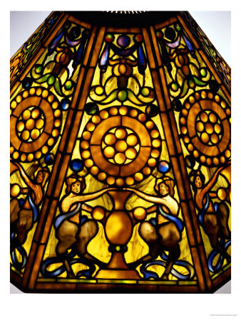 Detail From A Rare Regence Style Leaded Glass And Gilt-Bronze Table Lamp by Tiffany Studios Pricing Limited Edition Print image