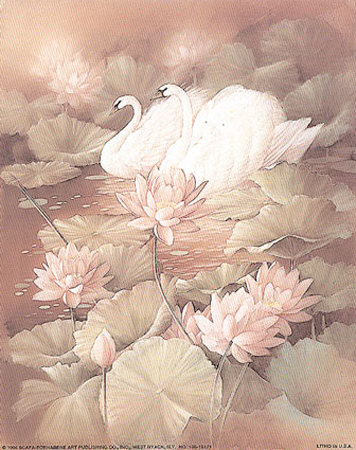 Chiuswans With Waterlilies by T. C. Chiu Pricing Limited Edition Print image