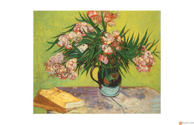 Vase With Oleanders And Books, C.1888 by Vincent Van Gogh Pricing Limited Edition Print image