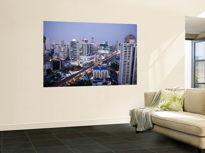 Thailand, Bangkok, Silom Area Skyline by Steve Vidler Pricing Limited Edition Print image