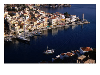 Aerial View Of Harbour, Greece by Wayne Walton Pricing Limited Edition Print image
