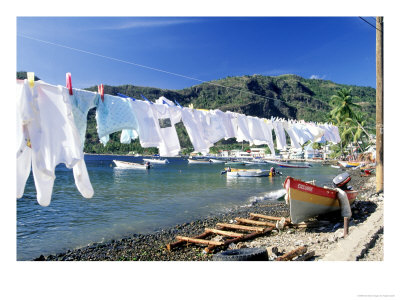 Drying Laundry On The Beach, St. Lucia by Angelo Cavalli Pricing Limited Edition Print image