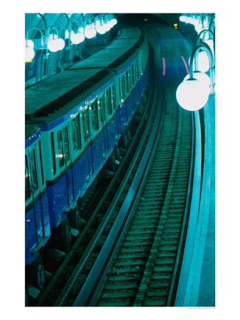 Train At Metro Station In Cite, Paris, France by Stephen Saks Pricing Limited Edition Print image