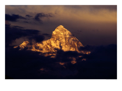Peak Of Nanda Devi (7816 Metres) At Sunset, Auli, Uttaranchal, India by Richard I'anson Pricing Limited Edition Print image