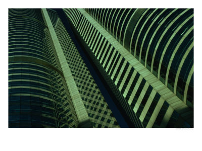 Detail Of Skyscraper Facade On Exchange Square, Hong Kong by Dallas Stribley Pricing Limited Edition Print image