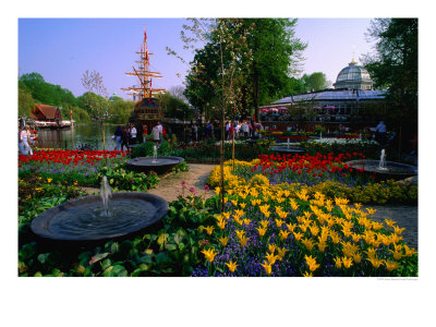 Spring Flowers In Bloom In Tivoli Gardens, Copenhagen, Denmark by Anders Blomqvist Pricing Limited Edition Print image