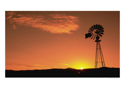 Windmill At Sunset, Pawnee Buttes, Co by David Ennis Pricing Limited Edition Print image