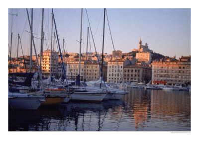 Sailboats In Port By Buildings, Marseille, France by Tamarra Richards Pricing Limited Edition Print image