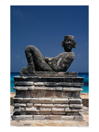 Ceremonial Statue Of Chac Mool, Cancun, Quitana Roo, Mexico by John Neubauer Pricing Limited Edition Print image
