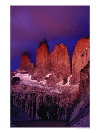 The Torres Del Paine (Towers Of Paine) In Moonlight, Patagonia,Chile by Richard I'anson Pricing Limited Edition Print image