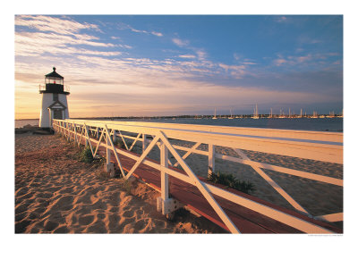 Lighthouse At Sunrise, Nantucket, Ma by Walter Bibikow Pricing Limited Edition Print image