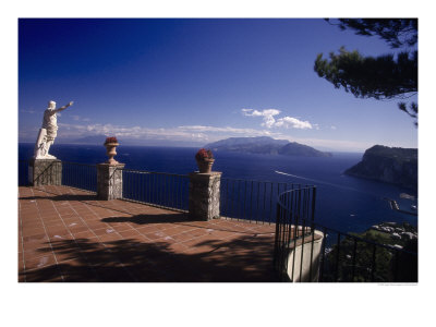 Cliffside Terrace, Capri, Italy by Dave Bartruff Pricing Limited Edition Print image