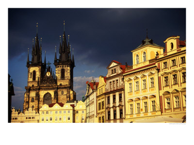 Tyn Church Amidst Houses In Old Town, Prague, Czech Republic by Jonathan Smith Pricing Limited Edition Print image