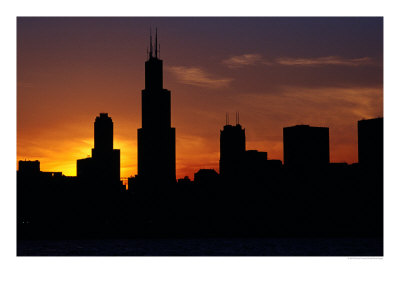 The Sears Tower And Skyline At Sunset, Chicago, Usa by Richard I'anson Pricing Limited Edition Print image