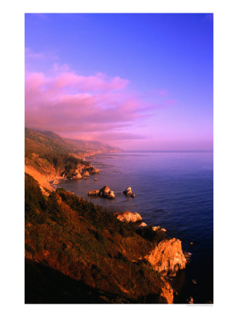 Sunset On The Big Sur Coastline, California, Usa by Thomas Winz Pricing Limited Edition Print image