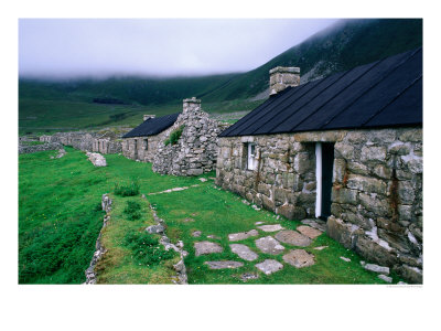 Abandoned Houses In Village Of Hirta, St. Kilda, Western Isles, Scotland by Grant Dixon Pricing Limited Edition Print image
