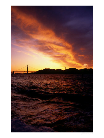 Golden Gate Bridge At Sunset From Angel Island, San Francisco, Usa by Lee Foster Pricing Limited Edition Print image